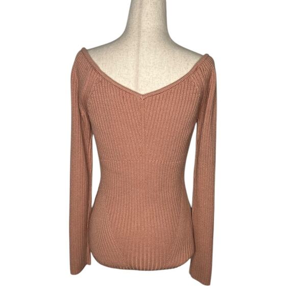 *NWOT BCBGMAXAZRIA Wool-Blend Sweater Orange Top – Sz M - Picture 6 of 7